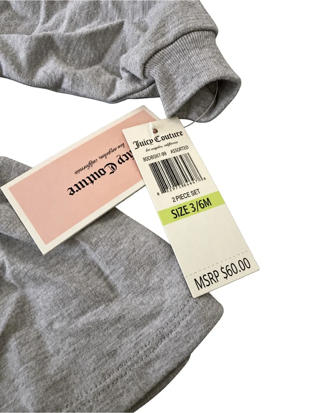 Juicy Couture Royal Heart Hoodie and Matching Leggings 2PC Set 3-6 M